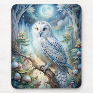 Lovely Snowy Owl Mouse Pad