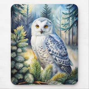 Lovely Snowy Owl Mouse Pad