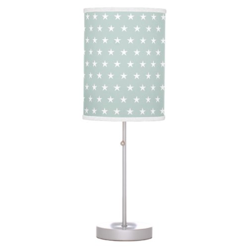 Lovely Soft Blue Green Star Pattern Table Lamp