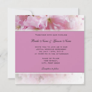 Lovely soft pink cherry blossom wedding invitation