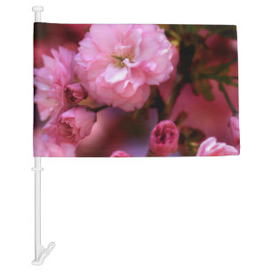 Lovely Spring Pink Cherry Blossoms Car Flag