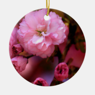 Lovely Spring Pink Cherry Blossoms Ceramic Ornament
