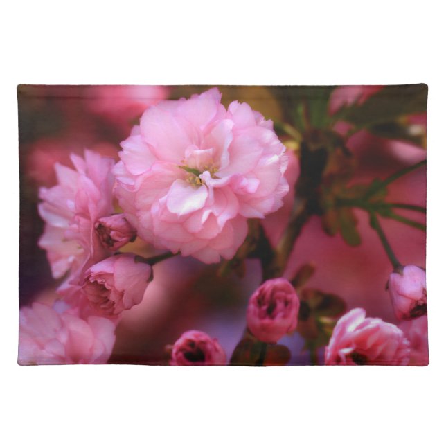 Lovely Spring Pink Cherry Blossoms Cloth Placemat (Front)