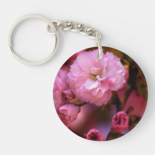 Lovely Spring Pink Cherry Blossoms Keychain