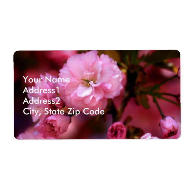 Lovely Spring Pink Cherry Blossoms Label (Front)