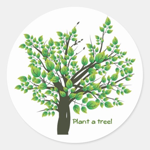 Lovely Spring tree Classic Round Sticker