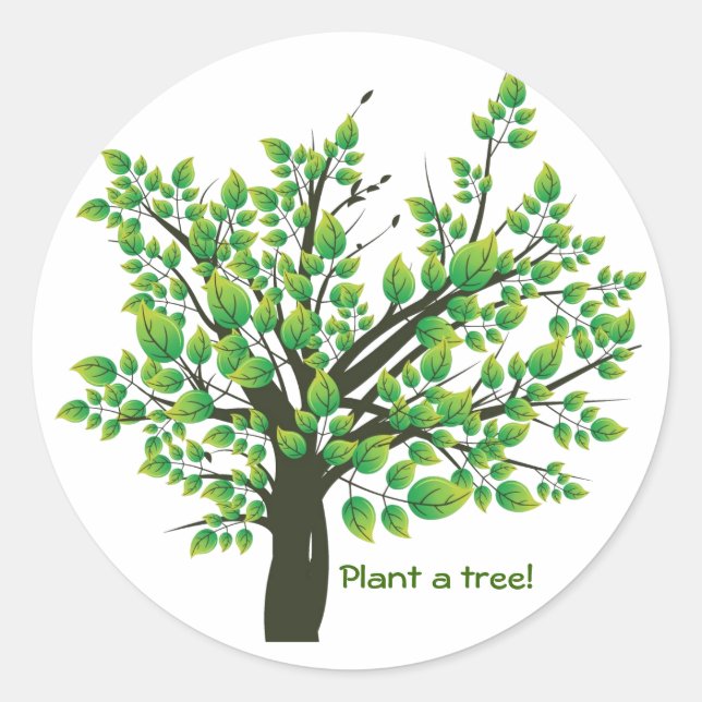 Lovely Spring tree Classic Round Sticker (Front)