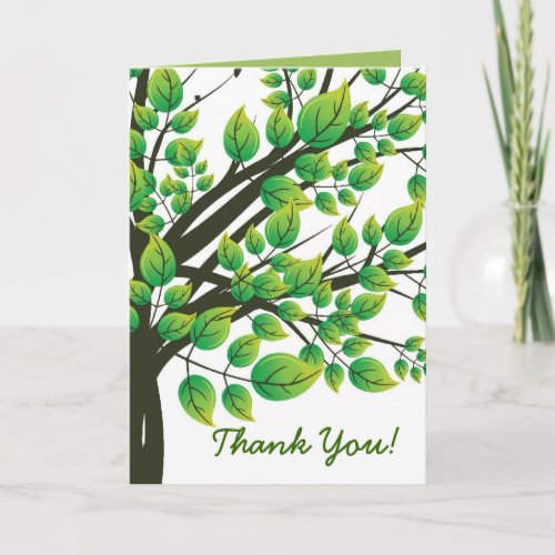 Lovely spring tree Thank You greeting card