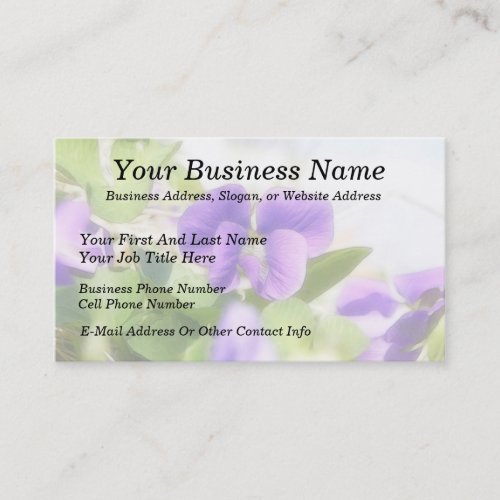 Lovely Spring Violet Business Card Template