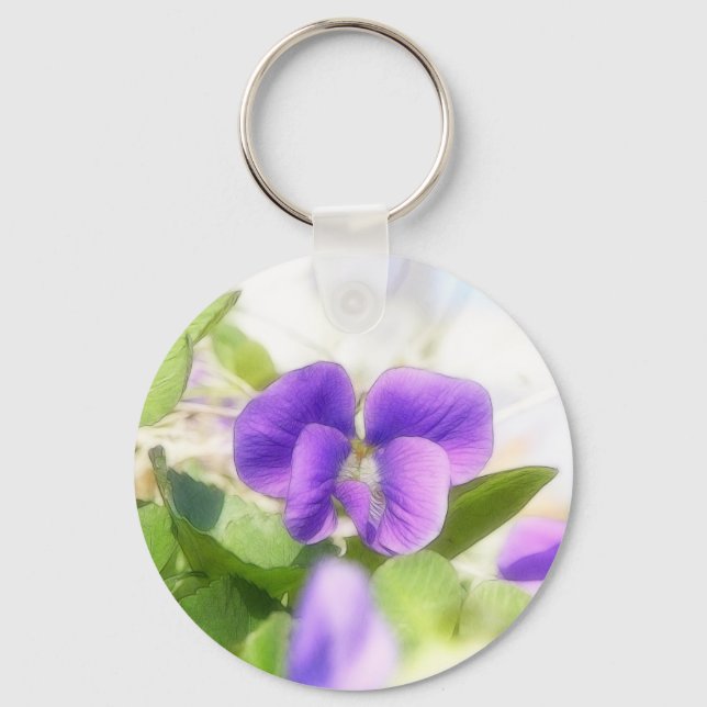 Lovely Spring Violet Keychain (Front)
