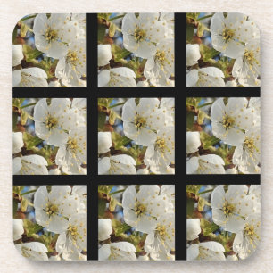 Lovely Springflower Grid Beverage Coaster