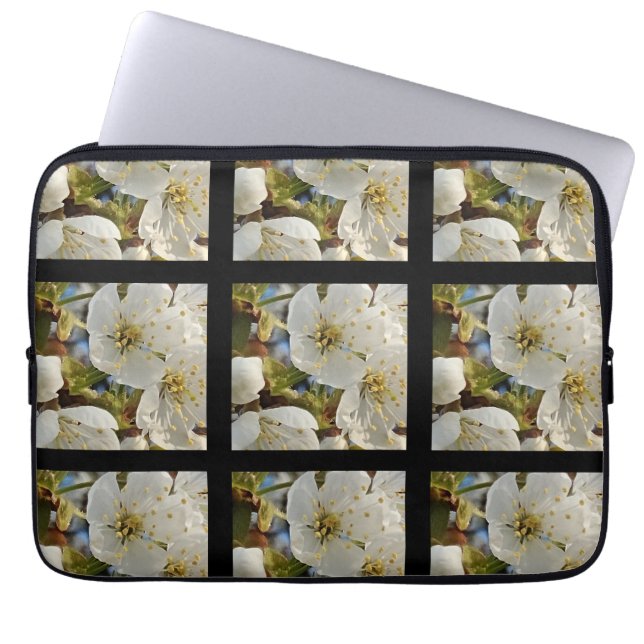 Lovely Springflower Grid Laptop Sleeve (Front)