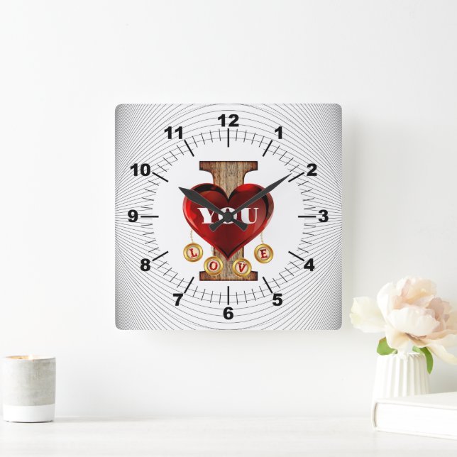 lovely square wall clock (Home)