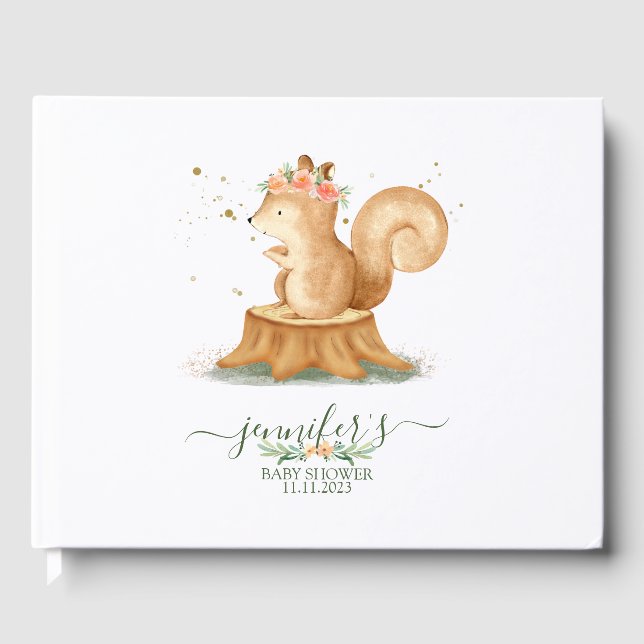 Lovely Squirrel wildlife farm forest animal Guest Book (Front)