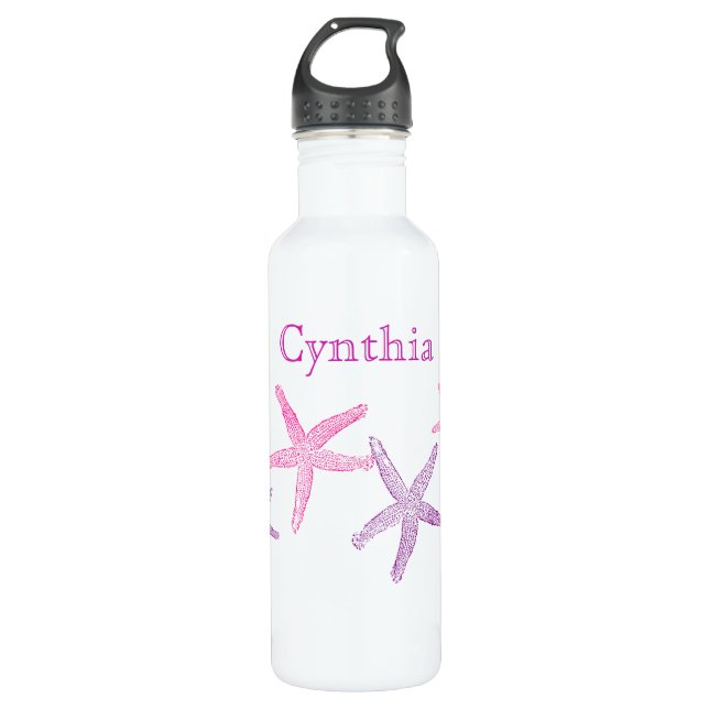 Lovely Starfish Personalized Stainless Steel Water Bottle (Front)