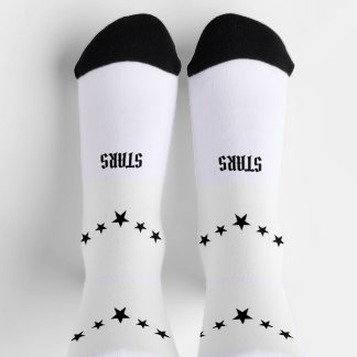 Lovely Stars text with Black Color Five Stars Socks