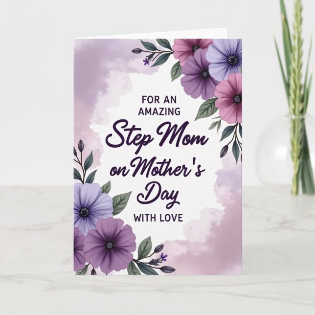 Lovely Step Mom Mothers Day Card (Front)