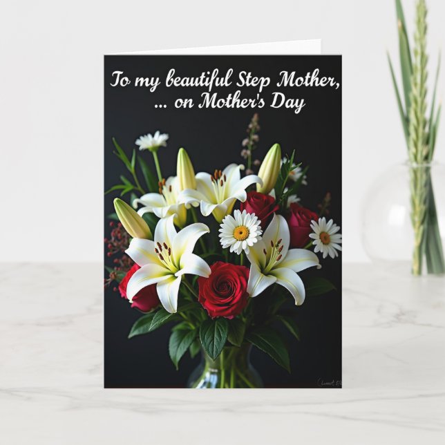 Lovely Step Mothers Day Art Card (Front)