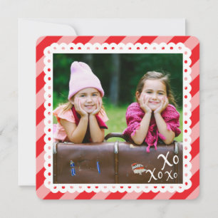 Lovely Stripes Valentine Photo Card