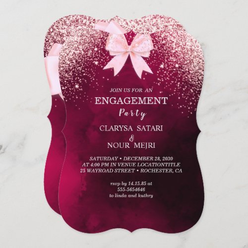 Lovely stylish  falling vectbow wedding invitation