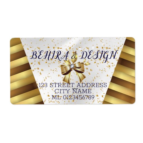 Lovely stylish gold abstract metal falling vector label