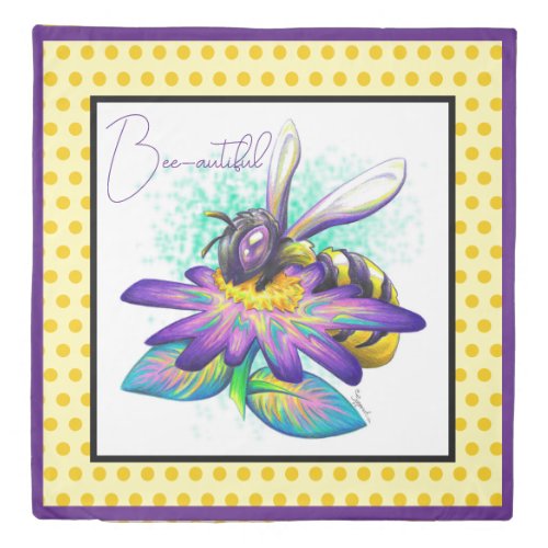 Lovely Stylized Bee_autiful Bee Duvet Cover