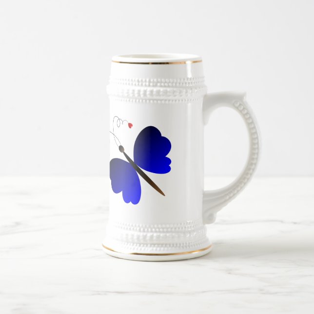 Lovely summer butterflies design beer stein (Right)