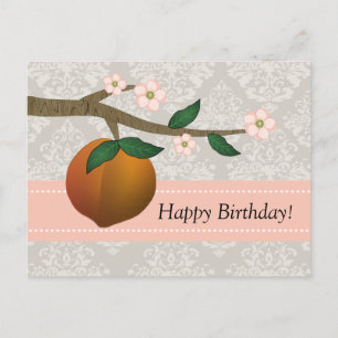 Lovely summer Georgia peach and floral design Postcard