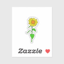 Lovely Sunflower Custom-Cut Vinyl Sticker