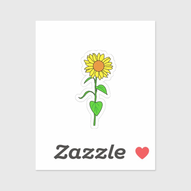 Lovely Sunflower Custom-Cut Vinyl Sticker (Sheet)