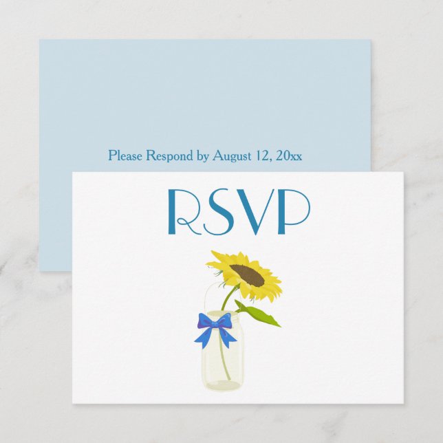Lovely Sunflower RSVP Invitation (Front/Back)
