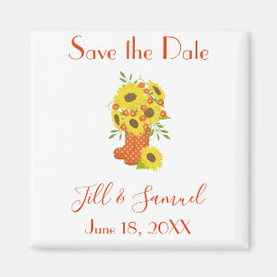 Lovely Sunflower Save the Date Magnet