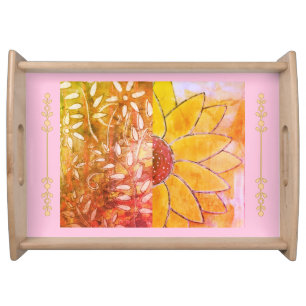 Lovely Sunflower Serving Tray