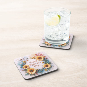 Lovely Sunflowers 3D Mother's Day Beverage Coaster