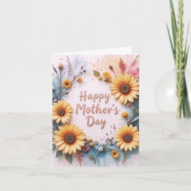 Lovely Sunflowers 3D Mother's Day Card (Front)