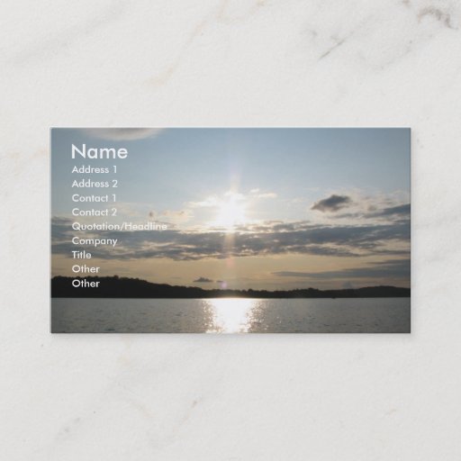 Customizable Lovely Sunset Business Card