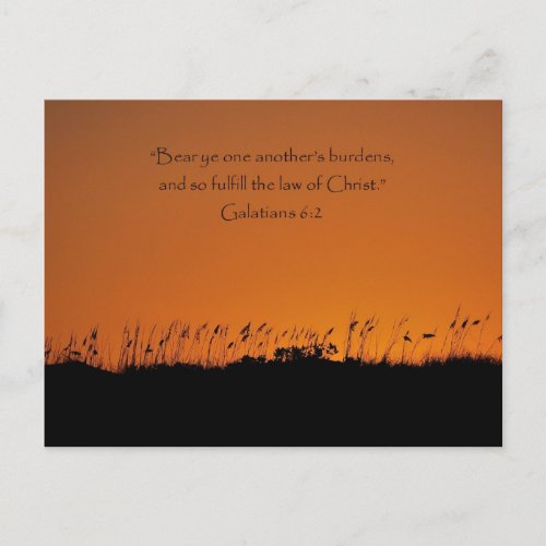 Lovely Sunset Galations 62 Scripture Post Card