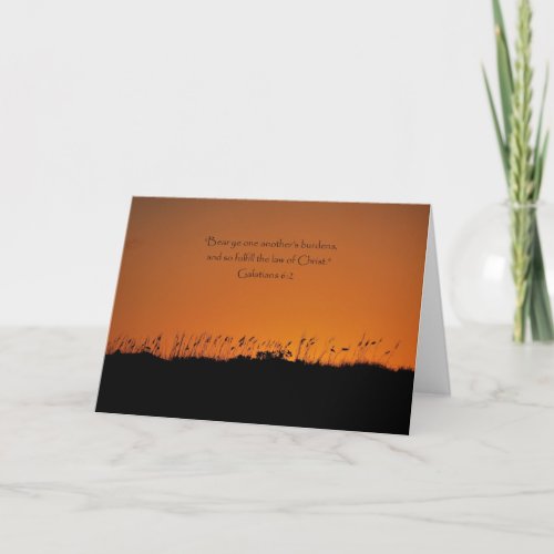 Lovely Sunset Scripture Thank You for Support Card