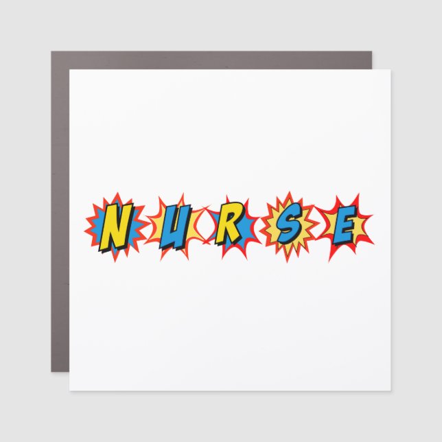 Lovely Superhero Nurse Car Magnet (Front)