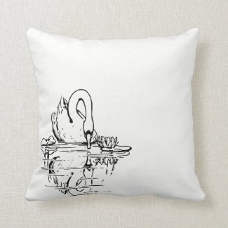 Lovely Swan on the Water Throw Pillow