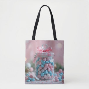lovely sweet candy jar tote bag