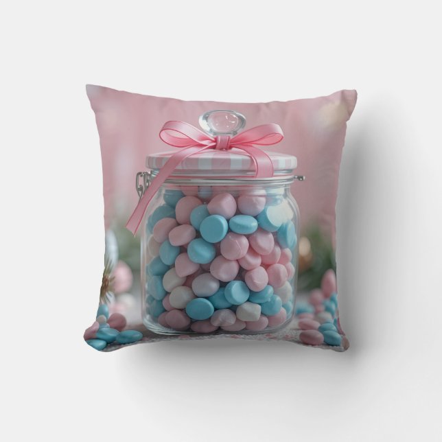 lovely sweet jar throw pillow (Front)