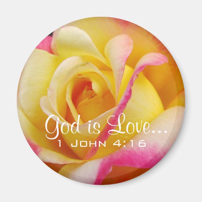 Lovely Tea Rose Christian Magnet (Front)