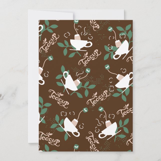 Lovely Teacup Delicious Tea Holiday Card (Front)