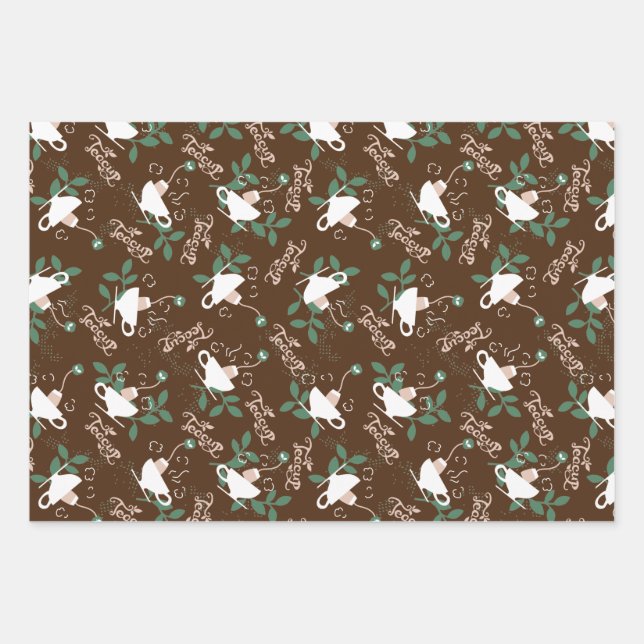 Lovely Teacup Delicious Tea Wrapping Paper Sheets (Front)
