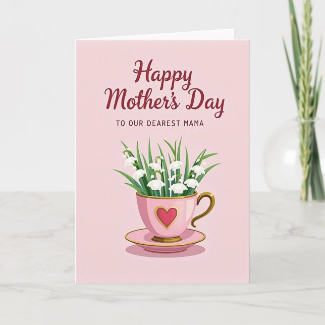 Lovely Teacup Mothers Day Card (Front)