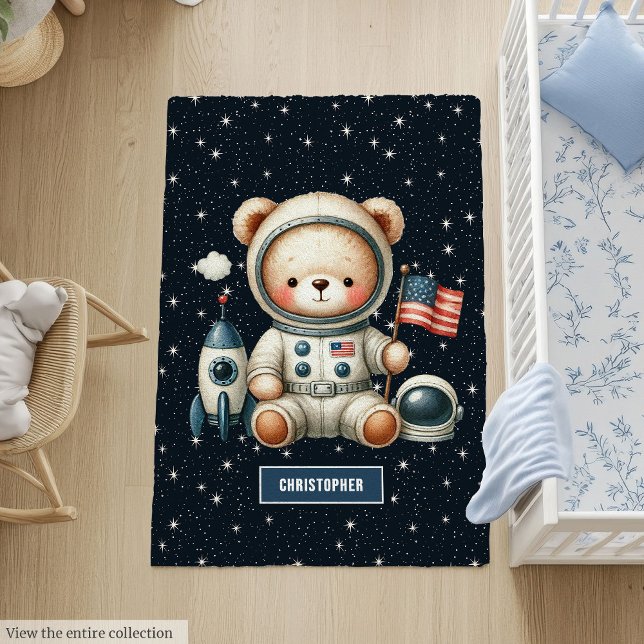 Lovely Teddy Bear Astronaut Rug for Play Space (Lovely Teddy Bear Astronaut Rug for Play Space)