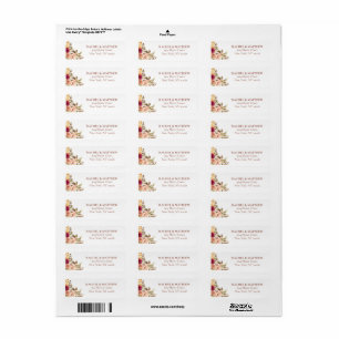 Lovely Terracotta Watercolor Floral Return Address Label