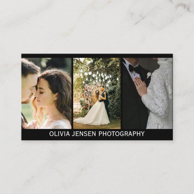 lovely text modern photographer Business Card (Front)