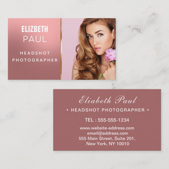 lovely text modern photographer Business Card (Front/Back)